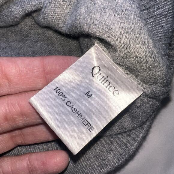 Quince Hoodie Women's Size M Gray 100% Cashmere Full-Zip Sweater Casual Travel - Picture 9 of 14